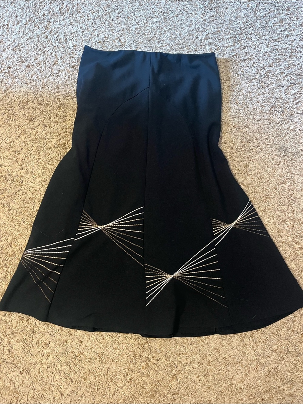 Black Embroidered Flare Skirt - Classic Women's Skirt